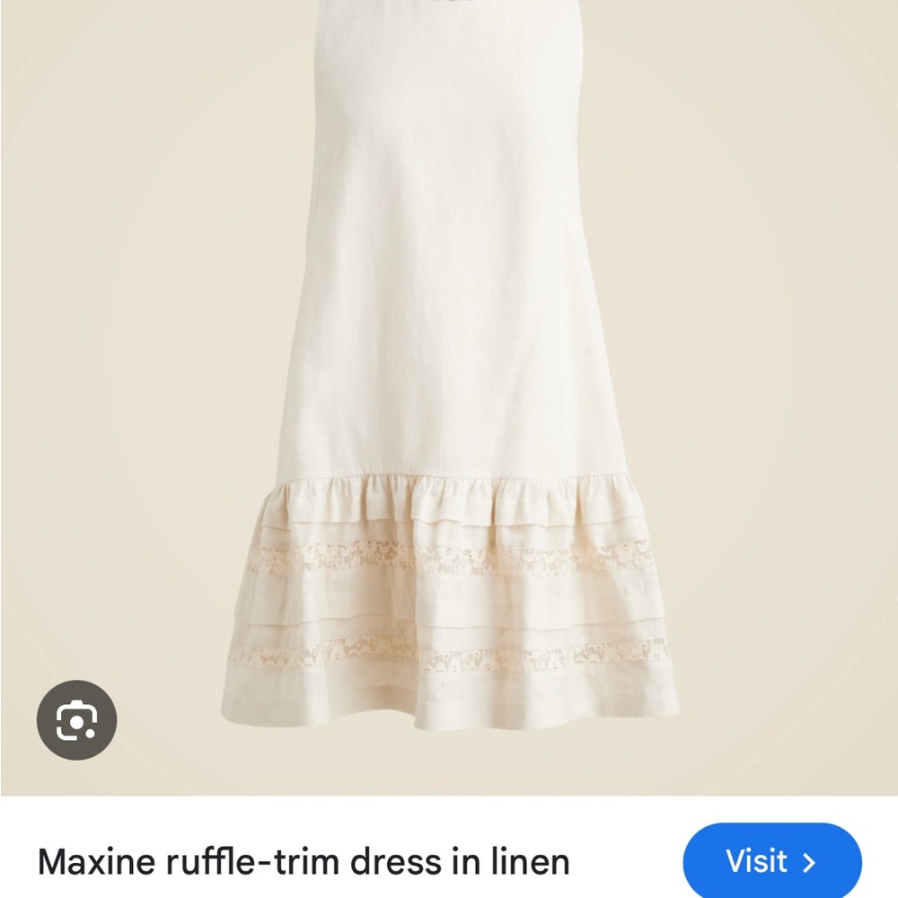NWT J.Crew Maxine linen ruffle-trim dress - Picture 7 of 8